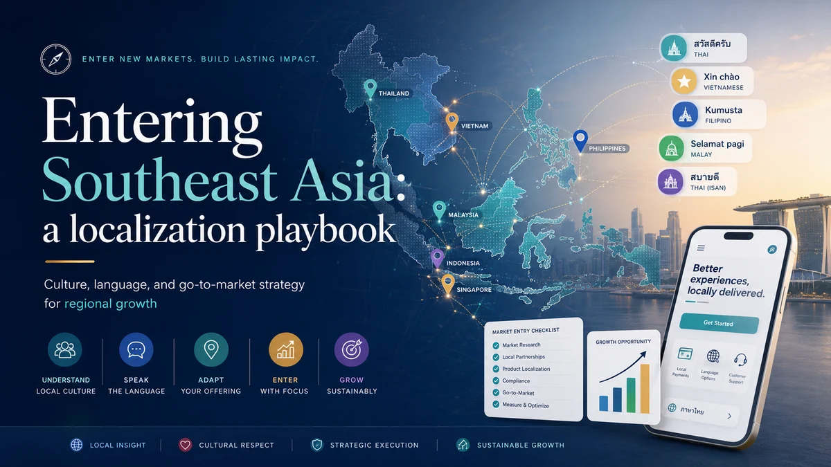 Infographic: entering Southeast Asia — a localization playbook covering culture, language and go-to-market strategy across MY, SG, TH, VN, PH, ID — NEXT SEO24